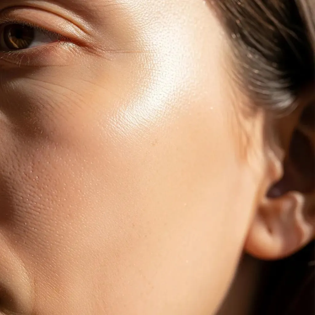Close-up of radiant skin after microdermabrasion treatment showcasing improved texture